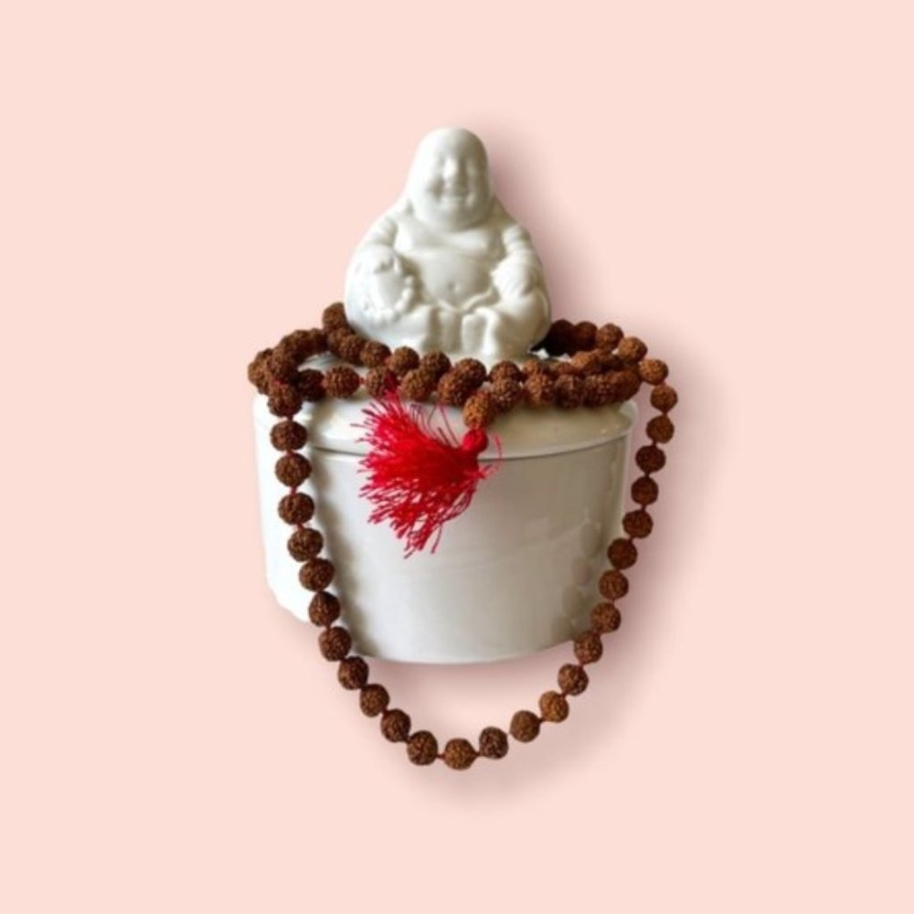 Happy Buddha White Ceramic Jewelry/Trinkets Jar